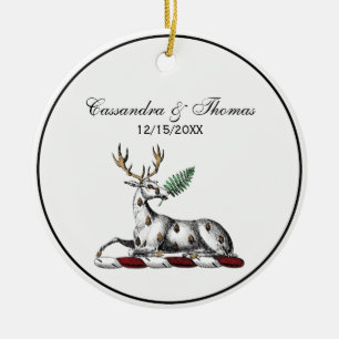 Hirschstag mit Fern Heraldic Wappen Emblem Keramikornament