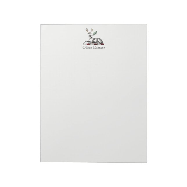 Hirschstag mit Fern Heraldic Wappen Emblem Notizblock (Rotiert)