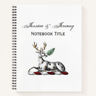 Hirschstag mit Fern Heraldic Wappen Emblem Notizbuch