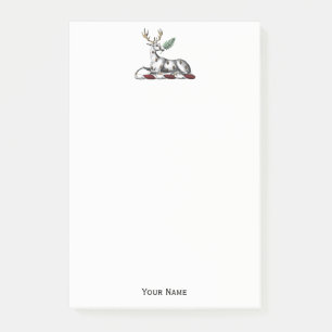 Hirschstag mit Fern Heraldic Wappen Emblem Post-it Klebezettel