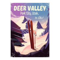 Hirschtal, Park City, Utah, Ski-Reiseplakat.