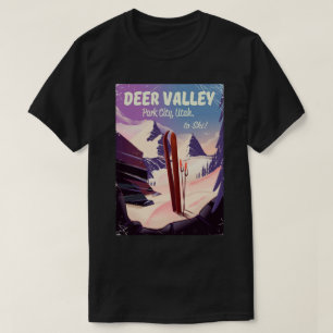 Hirschtal, Park City, Utah, Skifahrer-Poster. T-Shirt