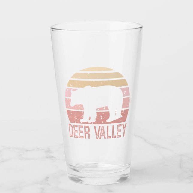Hirschtal Utah Retro Bär Glas (Vorderseite)