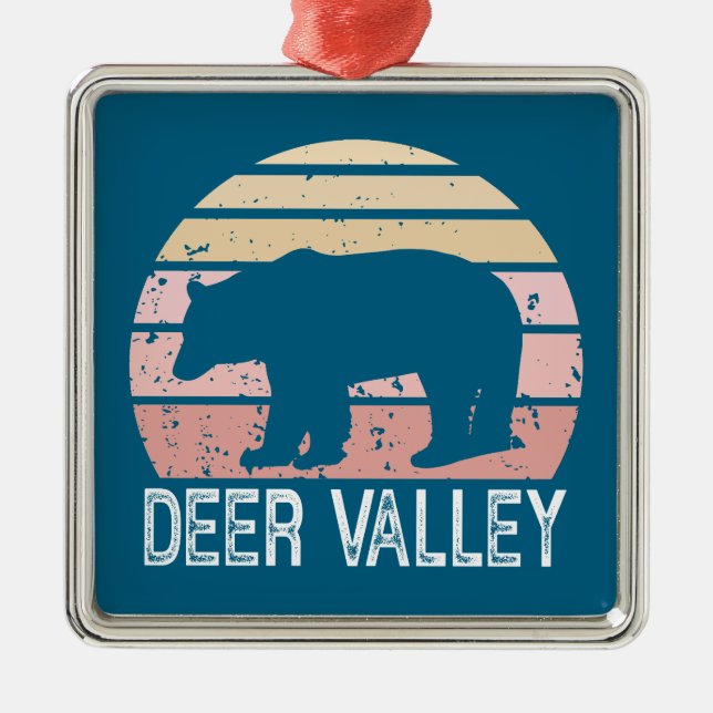 Hirschtal Utah Retro Bär Ornament Aus Metall (Vorne)