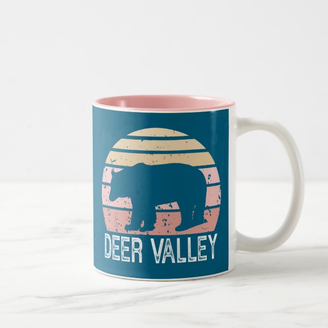 Hirschtal Utah Retro Bär Zweifarbige Tasse (Rechts)