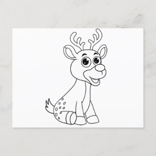 Hirschtier Baby Young Animal Niedlich Postkarte