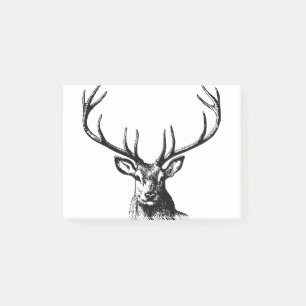 Hirschtierantler Natur Wildtierhörner Kopf Post-it Klebezettel