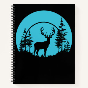 Hirschwald Natur im Freien Silhouette der wild leb Notizbuch