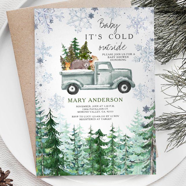 Hirschwald Rustikaler Wald TierBaby-Dusche Einladung (Von Creator hochgeladen)