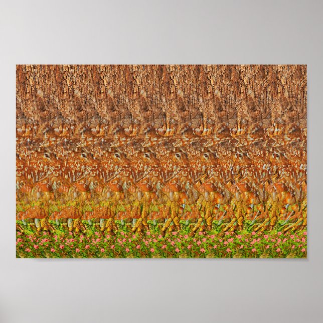 Hirschwald - versteckter 3D-Druck Poster (Vorne)