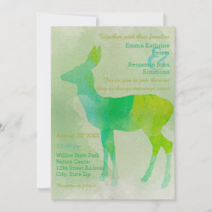 Hirschwasserfarbe - Einladung zur Hochzeit