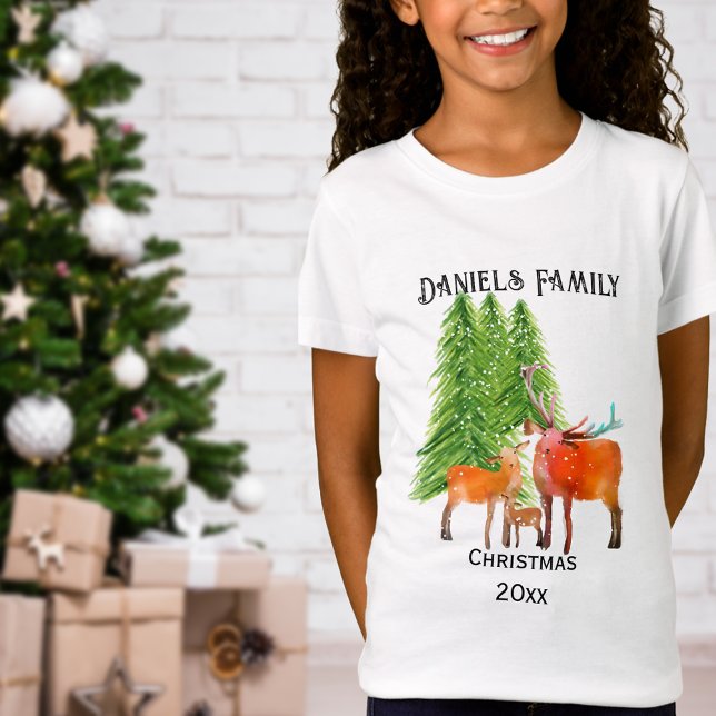 Hirschweihnachtsfamilie T-Shirt (Von Creator hochgeladen)