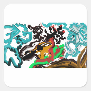 Hirschwinter Quadratischer Aufkleber