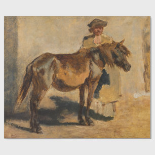 Hirte mit Pferd (Pferde) Geschenkpapier