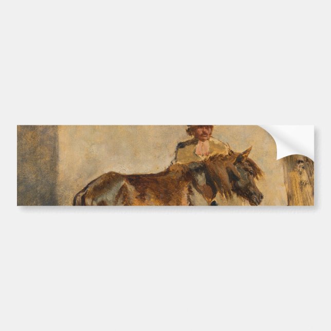 Hirte mit Pferd (Reittier) Autoaufkleber (Vorne)