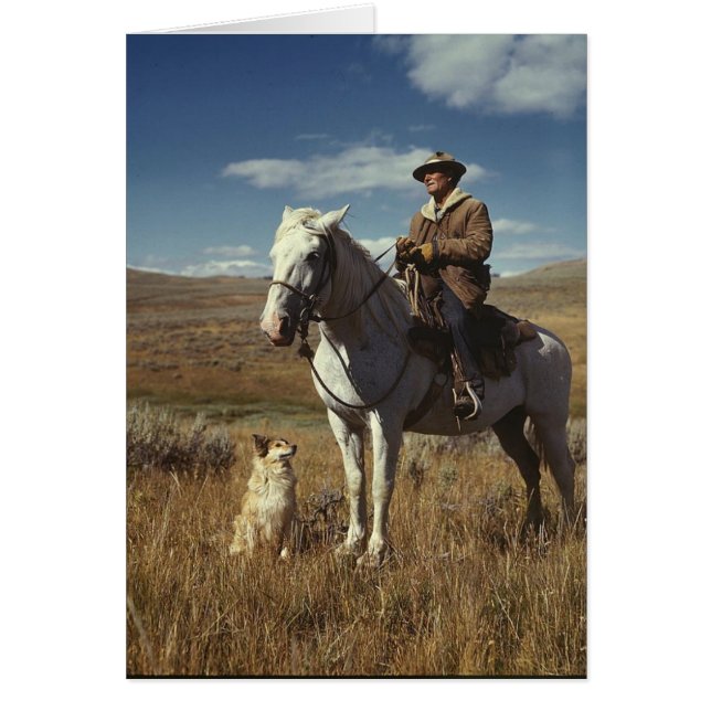Hirte mit Pferd und Hund auf Gravelly Range (Vorne)