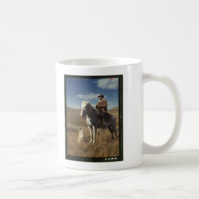 Hirte mit Pferd und Hund auf Gravelly Range Kaffeetasse (Rechts)