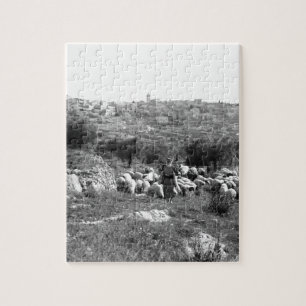Hirten hüten Herden in der Nähe von Bethlehem