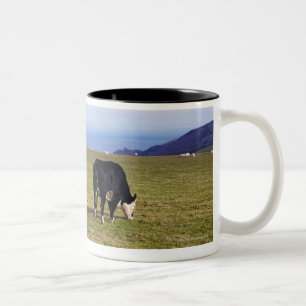 Hirtenszene der Kühe bei der Feldunterlassung Zweifarbige Tasse