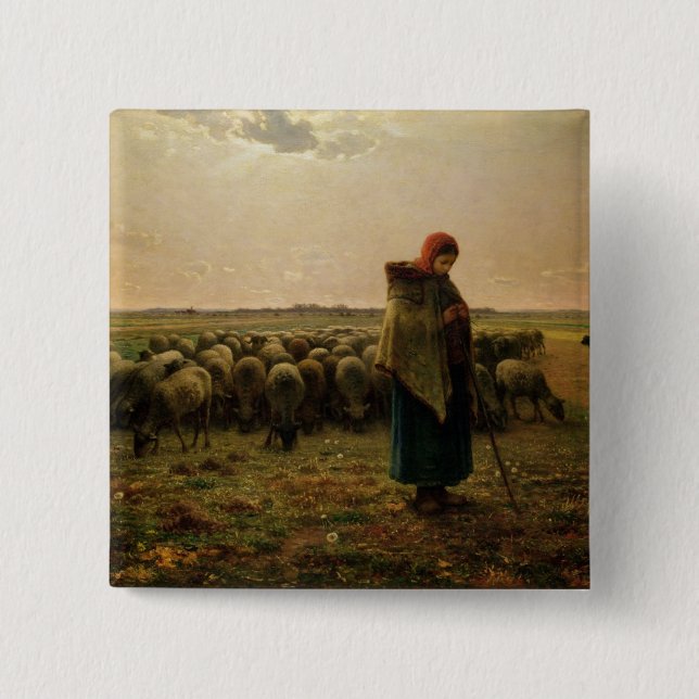 Hirtin mit ihrer Flock, 1863 Button (Vorderseite)