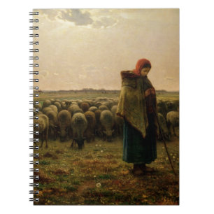 Hirtin mit ihrer Flock, 1863 Notizblock