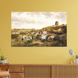 Hirtinnen vor dem Stadttor Leinwanddruck