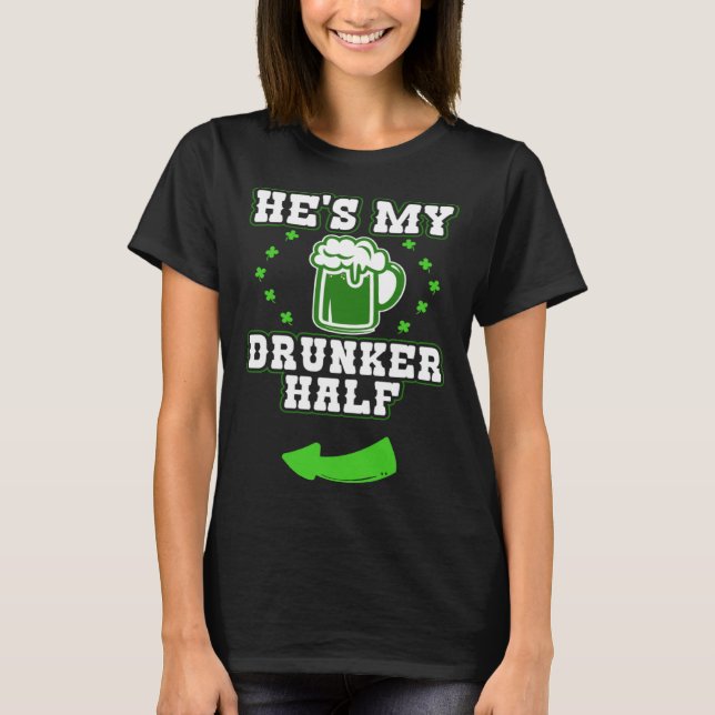 His and Hers Matching Irish Drinking Outfit St Pat T-Shirt (Vorderseite)