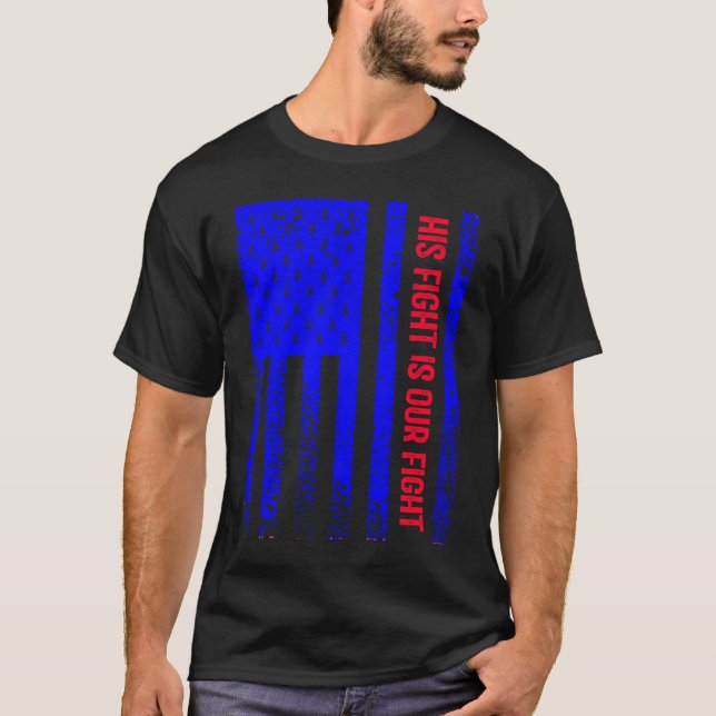His Fight Is Our Fight Pulmonary Fibrosis Awarenes T-Shirt (Vorderseite)