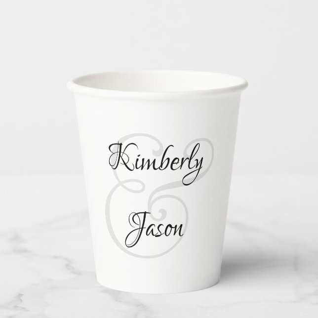 His & Her Script Names, Black & Grey Pappbecher (Vorderseite)