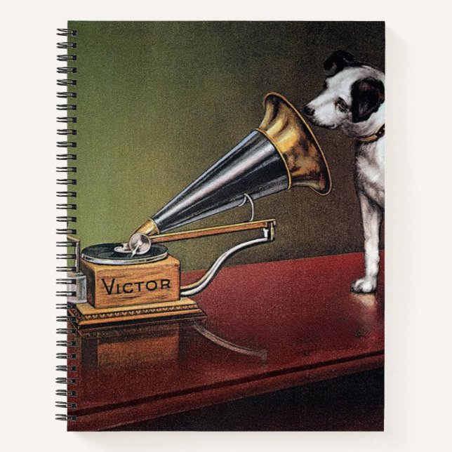 His Master's Voice Vintage Farbe Notizbuch (Vorderseite)