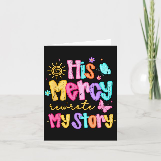 His Mercy Rewrote My Story, Thankful, Fall Christi Karte (Vorderseite)