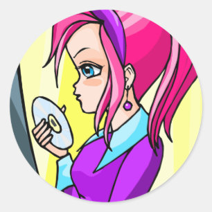 Hisako Runder Aufkleber
