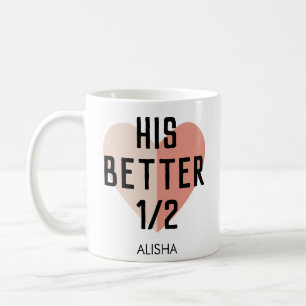 hISBetter halbes Herz-personalisierte Namenspaare Kaffeetasse