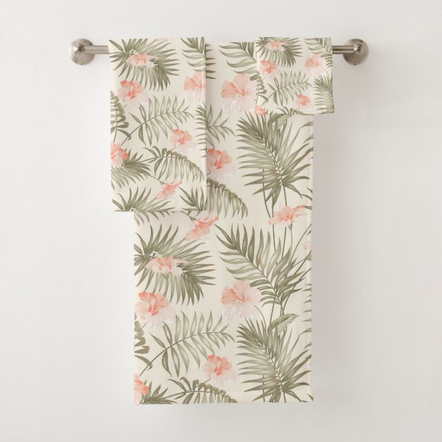 Hisbiscus Tropical Palm Tree Motif (En situation)