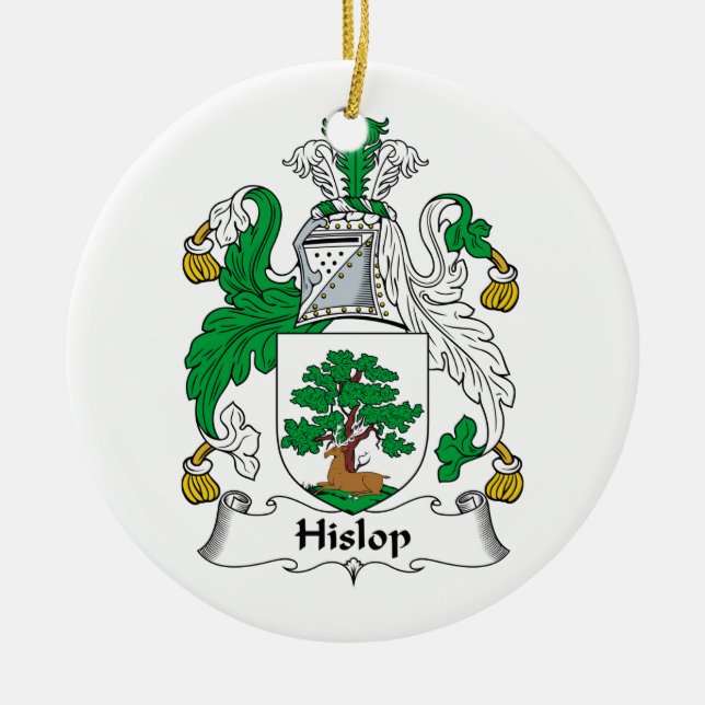 Hislop Familienwappen Keramik Ornament (Vorne)