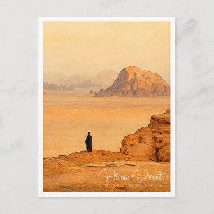 Hisma-Wüste NEOM Saudi-Arabien Retro-Reise Feiertagspostkarte