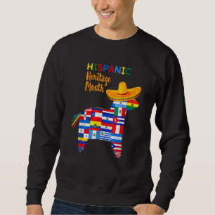 Hispanic Heritage Monat Alle Länder Flaggen Piñat Sweatshirt