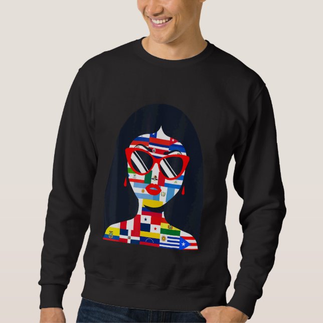 Hispanic Heritage Monat Flaggen Hispanic Girl Sweatshirt (Vorderseite)