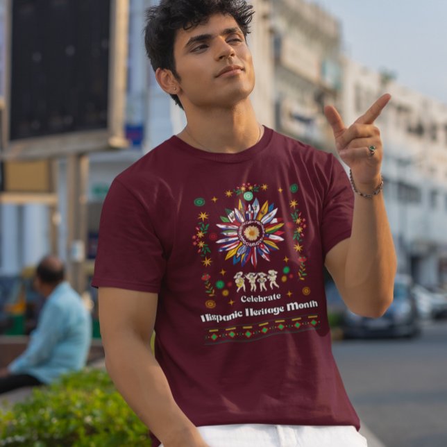 Hispanic Heritage Monat Latino Fahnen Sonnenblume  T-Shirt (Von Creator hochgeladen)