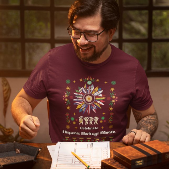 Hispanic Heritage Monat Latino Fahnen Sonnenblume  T-Shirt (Von Creator hochgeladen)