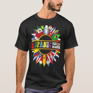 Hispanic Heritage Monat Latino Länder Flaggenbegre T-Shirt