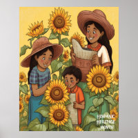 Hispanic Heritage Monat Sonnenblumen Mama Junge