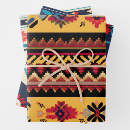 Hispanic Heritage Monte Folkloregie Gemustert Geschenkpapier Set