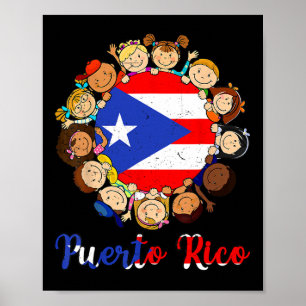Hispanic Heritage Monte Puerto Rico Kinder Jungen  Poster