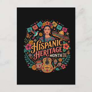 Hispanic Heritage Month Farbige lateinamerikanisch Postkarte