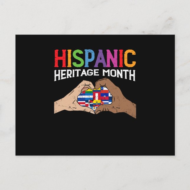 Hispanic Heritage Month Hands Herzflags Postkarte (Vorderseite)