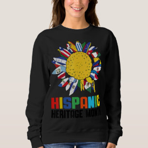 Hispanic Heritage Month Latino Countries Flags Sun Sweatshirt