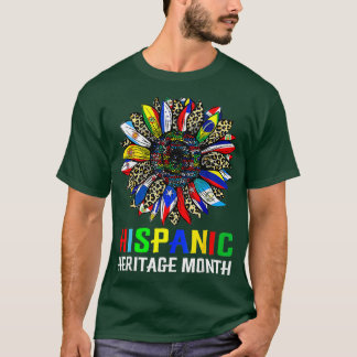 Hispanic Heritage Month Latino Countries Flags Sun T-Shirt
