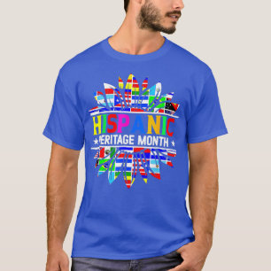 Hispanic Heritage Month Latino Countries Flags Sun T-Shirt