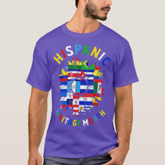 Hispanic Heritage Month Latino Countries Flags Sun T-Shirt